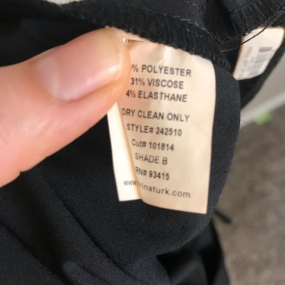 Trina Turk Black Straight Leg 33" Inseam Trousers - Picture 6 of 6